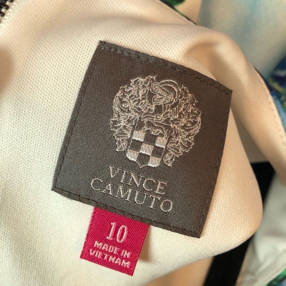VINCE CAMUTO Sleeveless sheath dress floral blue green spring Easter party Sz 10 - Picture 5 of 15